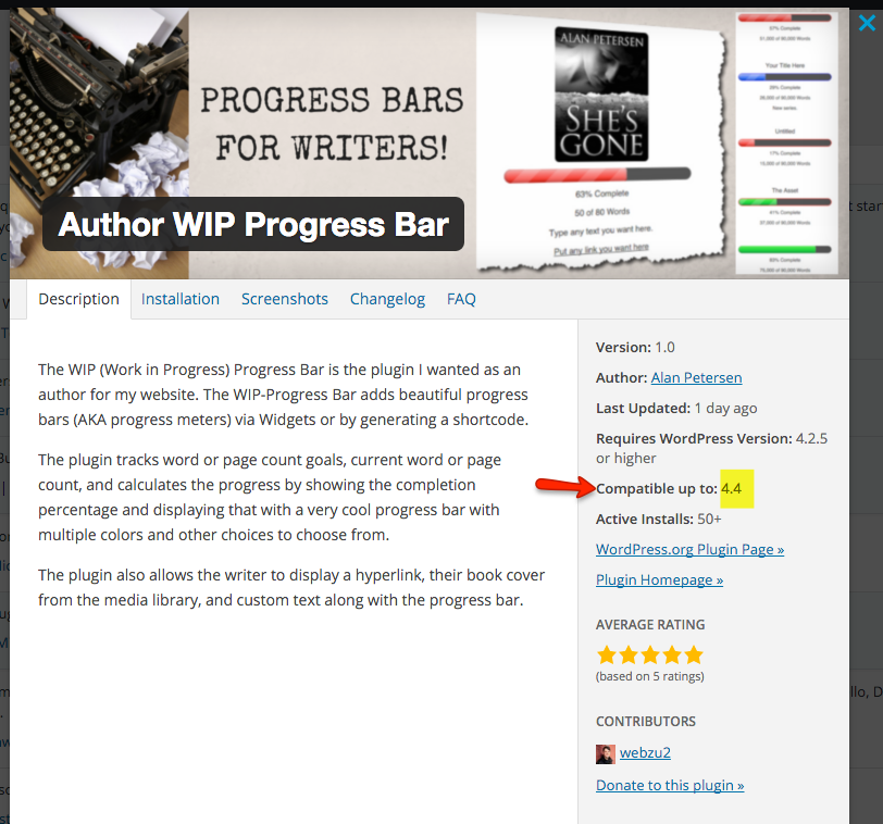 WordPress 4.4. Plugin Compatibility Info