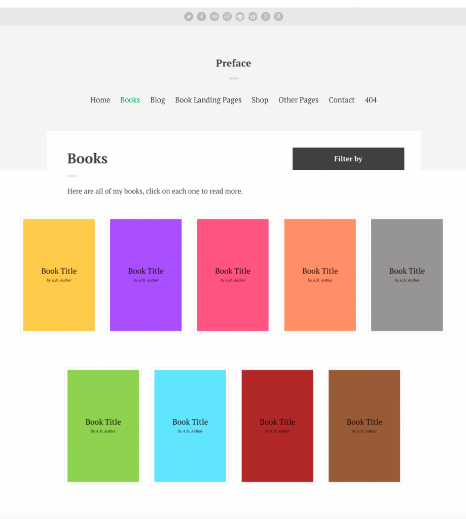 Preface WordPress Theme for Authors multi-book display