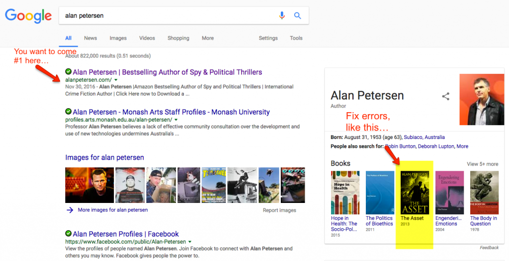 Example of Fixing Google Search Results