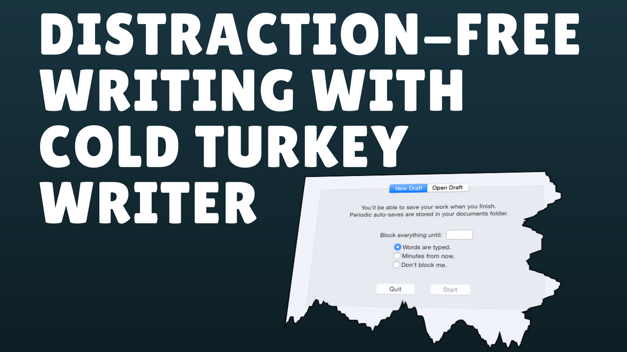 Distraction Free Writing with Cold Turkey Writing